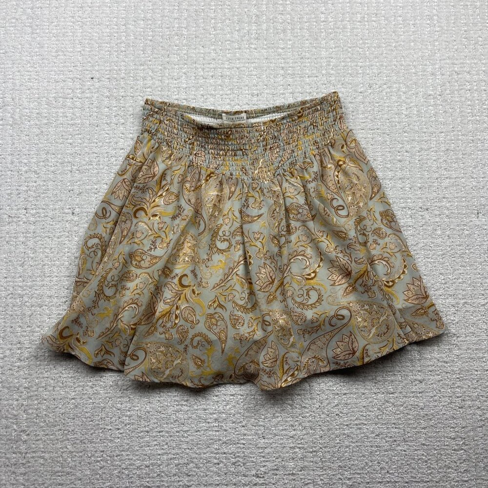 12th Tribe Flowy Skirt Paisley AOP Boho Cottagecore Summer Soft Sheer Women L